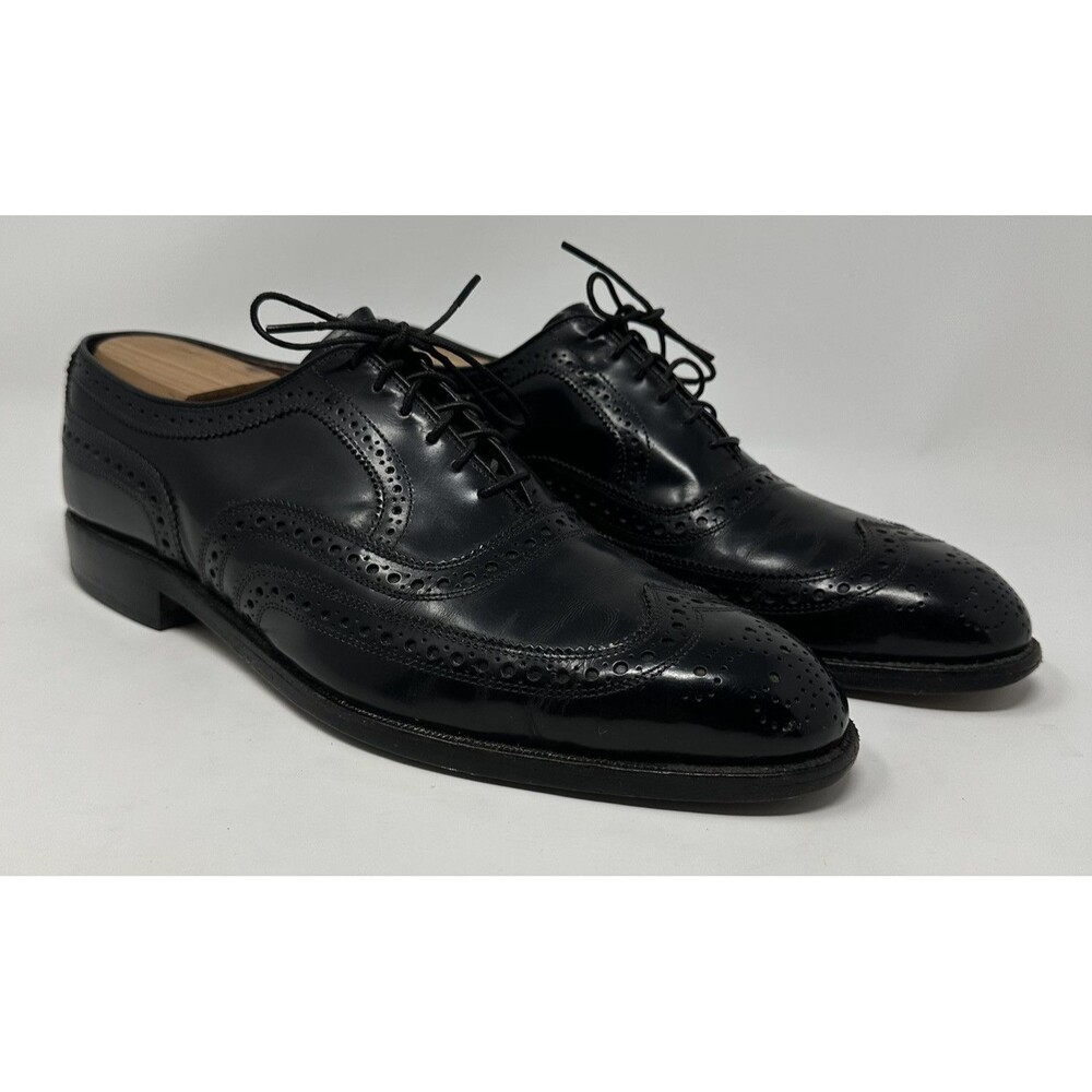 Allen Edmonds McAllister Wingtip Oxford Men's 10 D Black Leather Dress Shoes USA